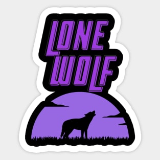 Lone Wolf Purple Sticker